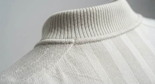 Ribbed collar and tonal fabric texture